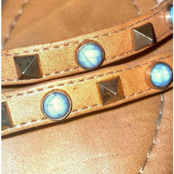 Turquoise & Studded Strappy Sandals - Picture 4 of 7